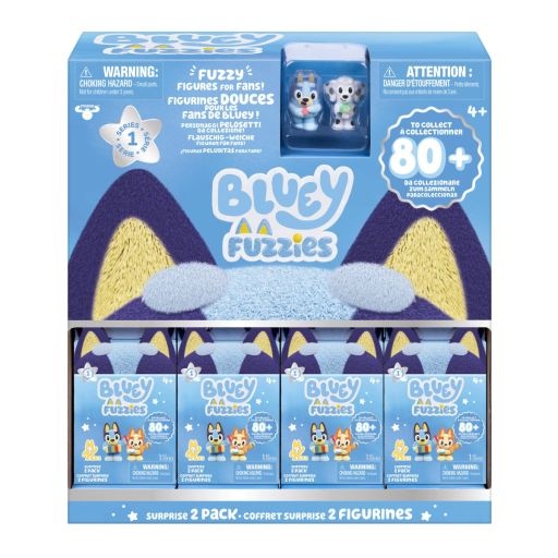 Bluey Fuzzies 2Pk CDU - New Ast